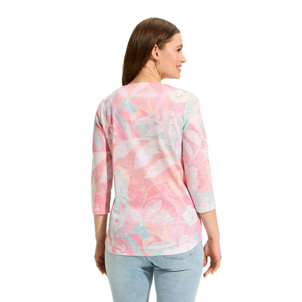 FDJ French Dressing Floral Camo Notch Neck Top - Image 2