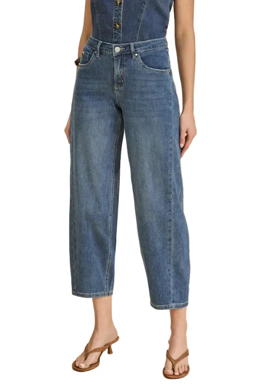 FDJ French Dressing Girlfriend Barrel Ankle Jeans (MIDWASH)(2795370)