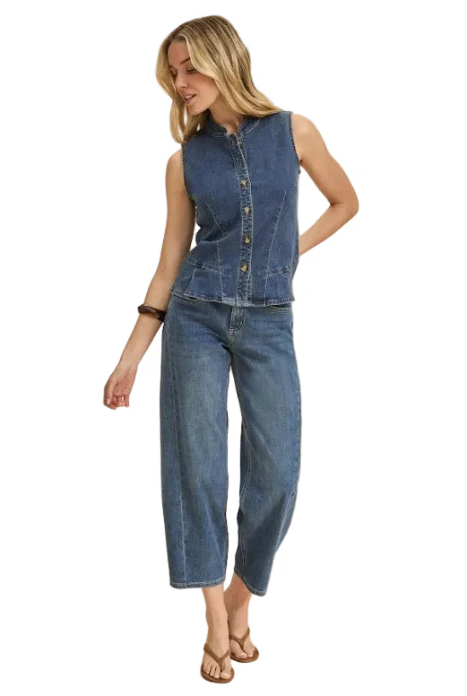 FDJ French Dressing Girlfriend Barrel Ankle Jeans (MIDWASH)(2795370) - Image 3