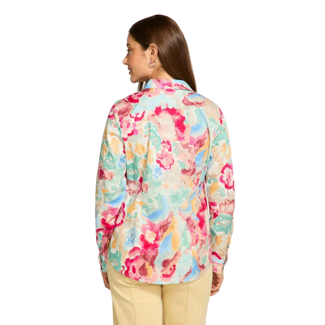 FDJ French Dressing Grand Floral Print Classic Button Front Shirt - Image 2