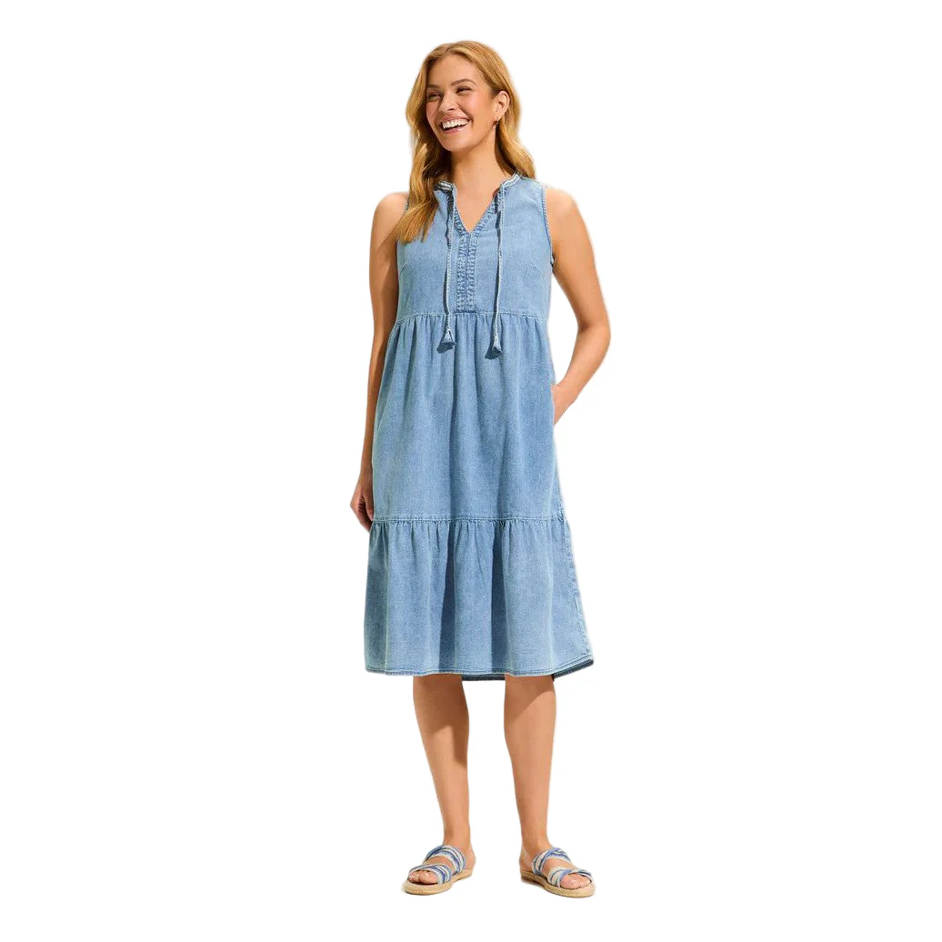 FDJ French Dressing Light Denim Tiered Dress - Image 2