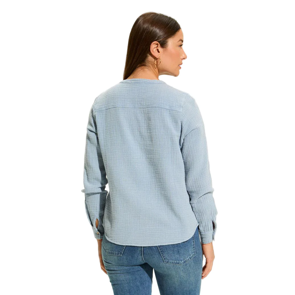 FDJ French Dressing Blue Cotton Gauze Shirt - Image 2