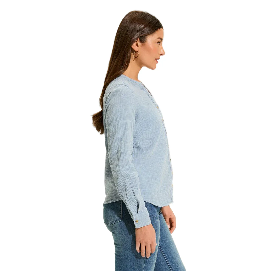 FDJ French Dressing Blue Cotton Gauze Shirt - Image 4