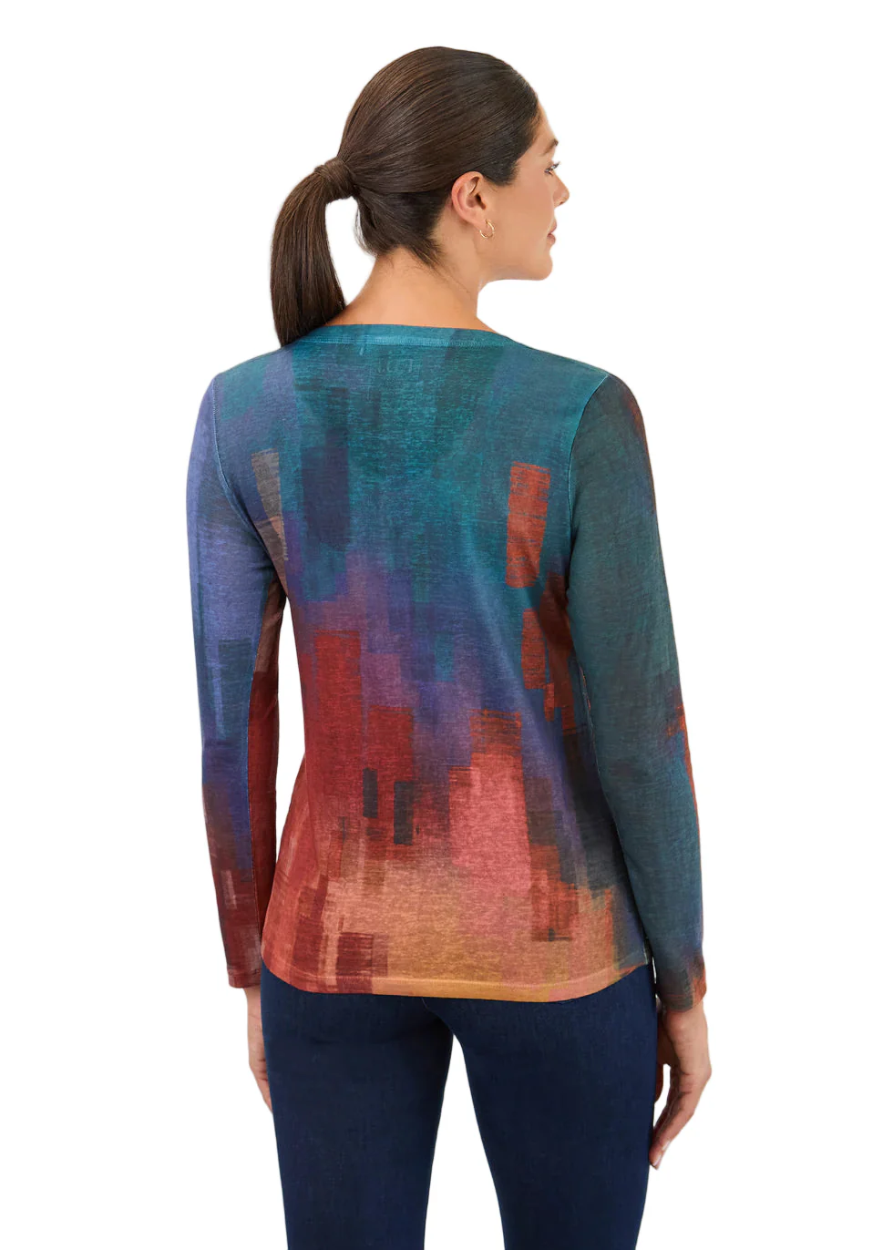 FDJ French Dressing Long Sleeve Notch Neck Top (3332451) (Embers) - Image 2