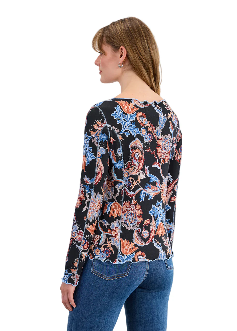 FDJ French Dressing Long Sleeve Damask Top - Image 2