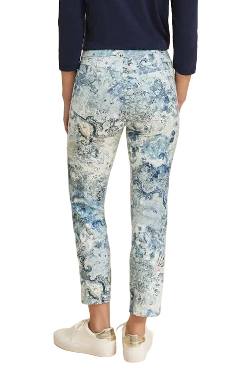 FDJ French Dressing Olivia Blurred Floral Wide Ankle Jeans (NEUTBLU) - Image 2