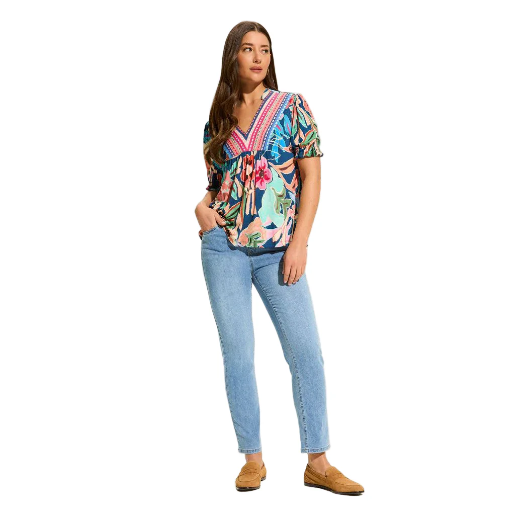 FDJ French Dressing Pop Camo Embellished Elbow Sleeve Top - Image 3