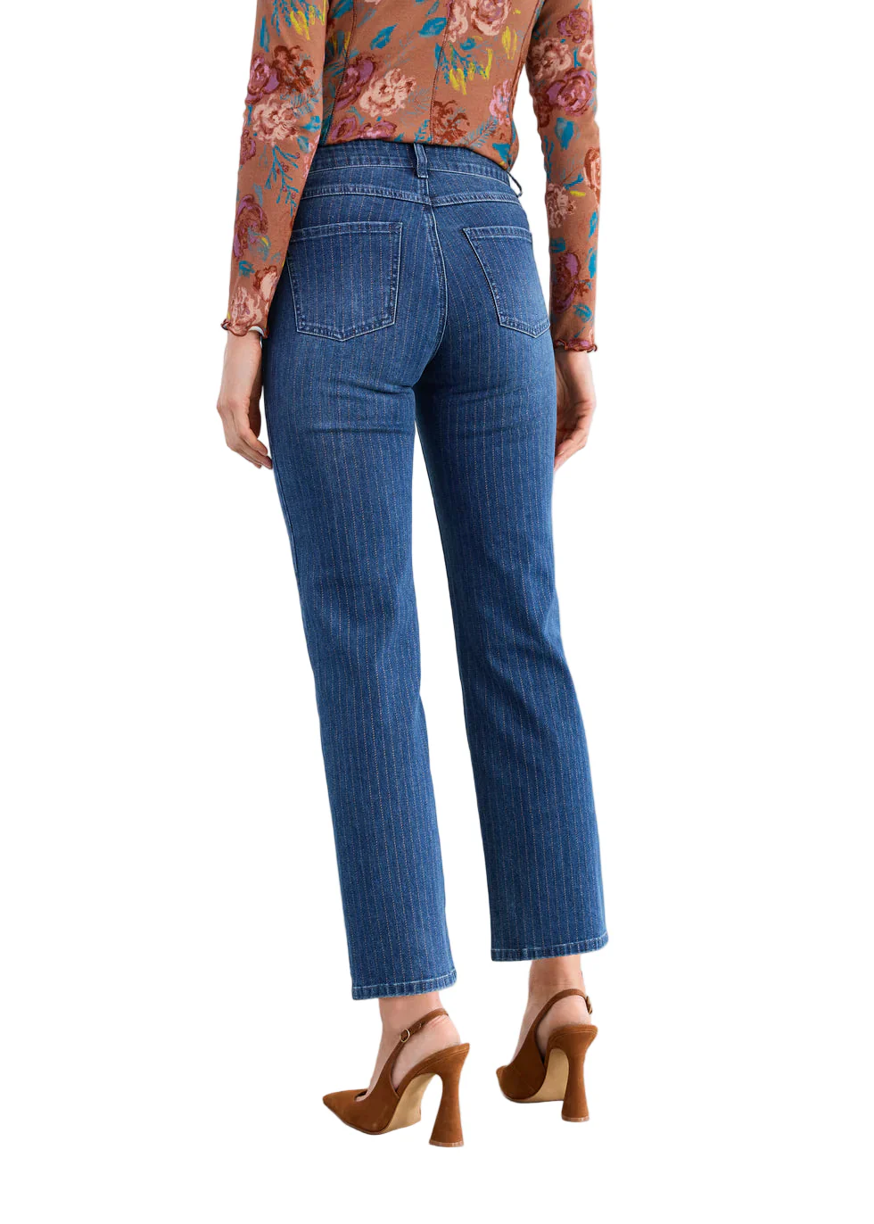 FDJ French Dressing Olivia Pinstripe Straight Ankle Denim Jean (Dark Wash) - Image 2