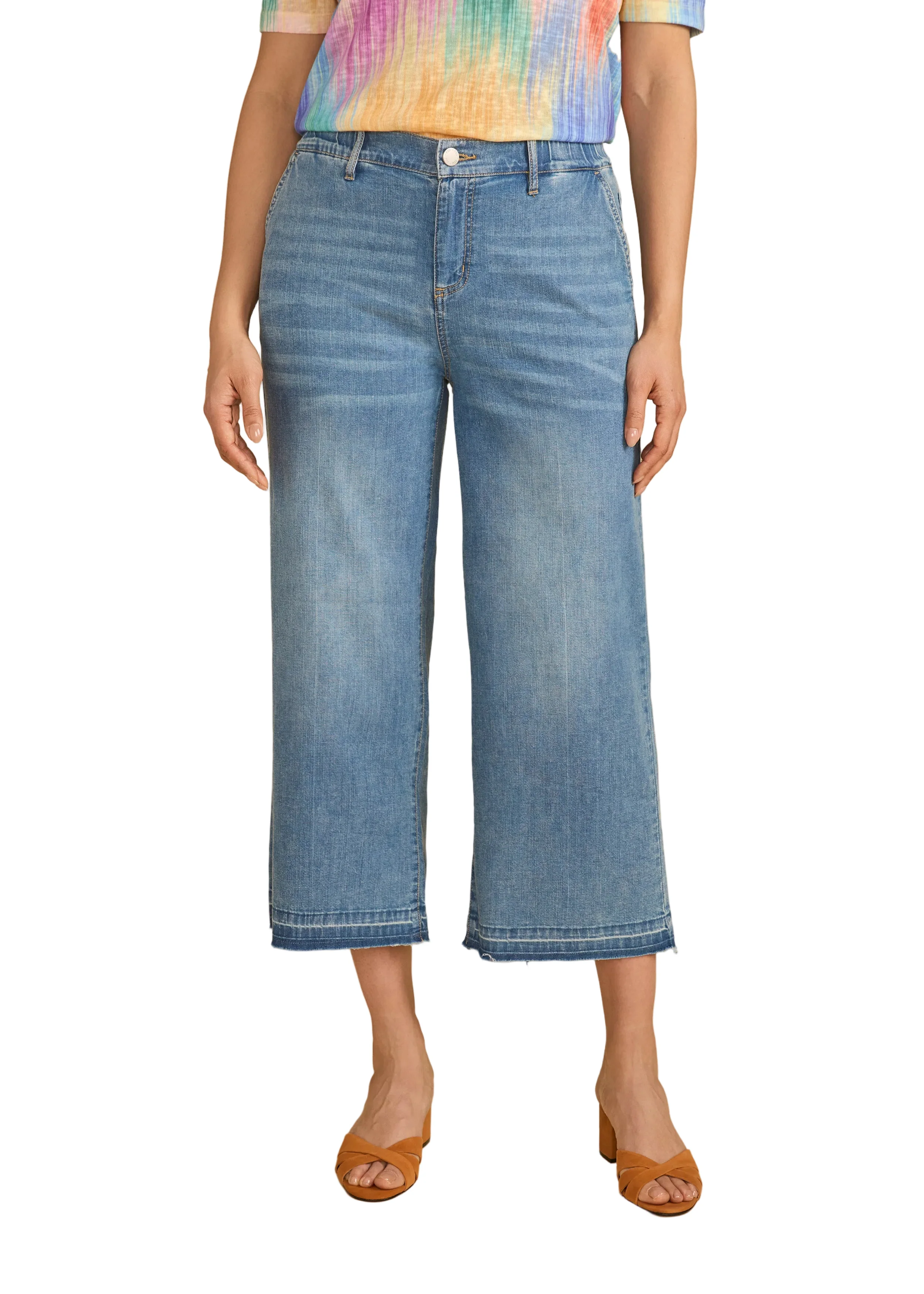 FDJ French Dressing Pull-on Wide Crop Trouser (2203992)(Medium Blue) - Image 2