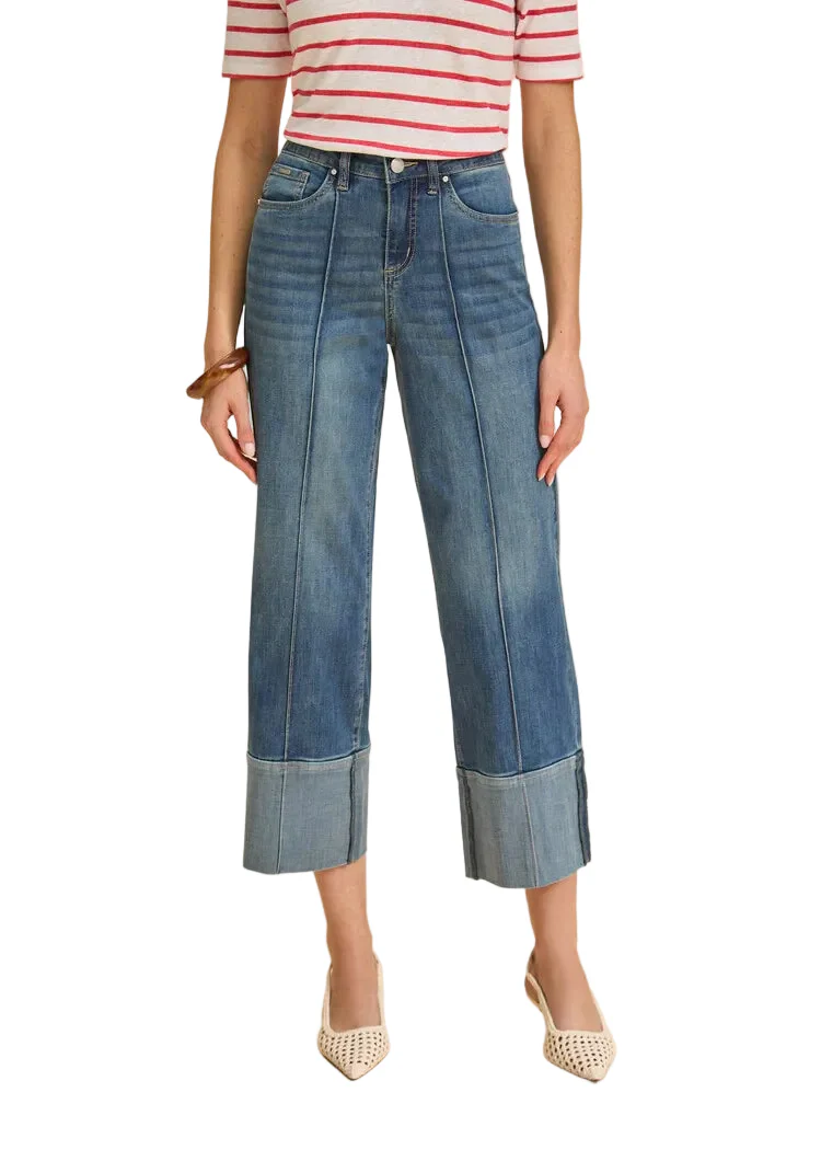 FDJ French Dressing Olivia Wide Cuffed Ankle Pant (2894370)(LtBlue)