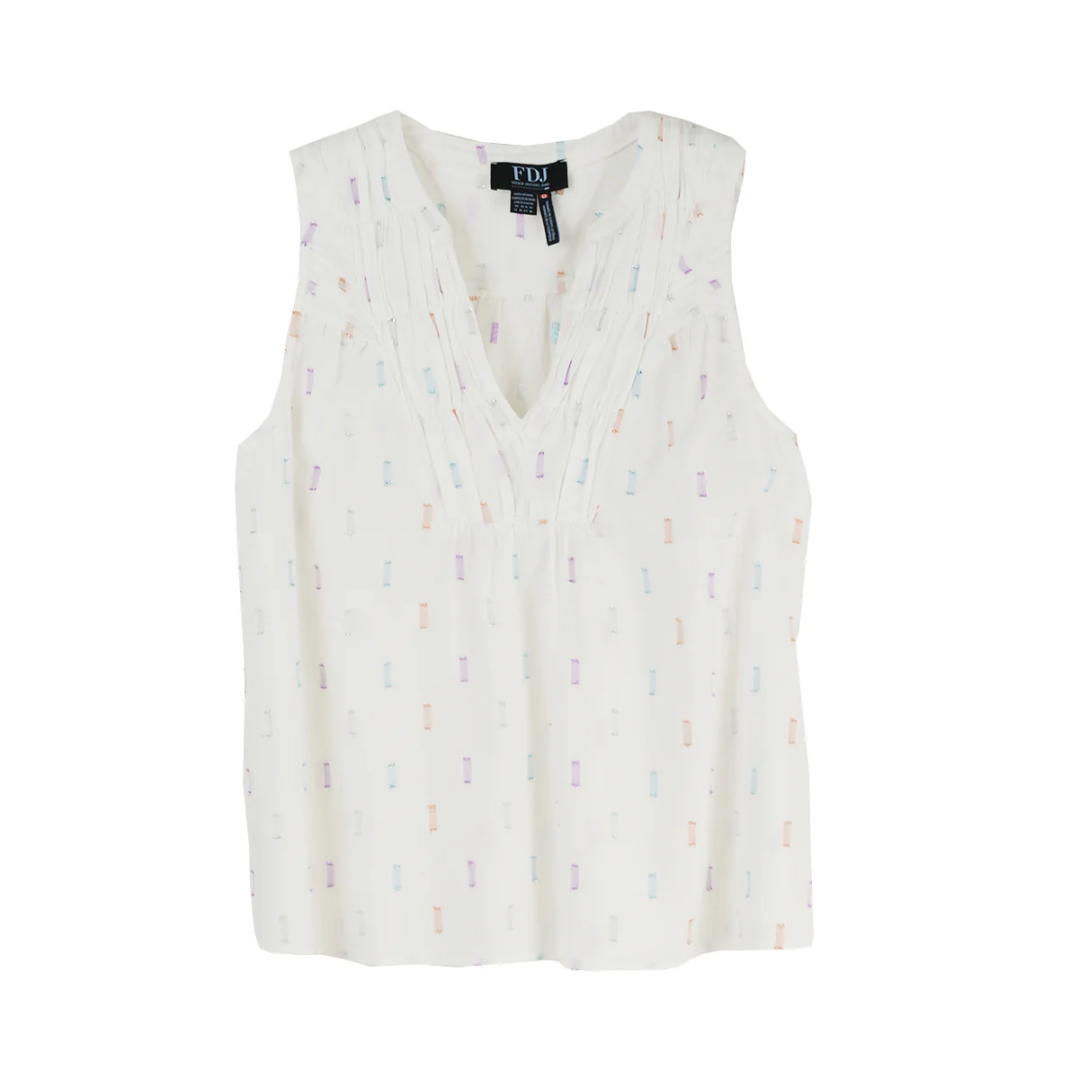 FDJ French Dressing Sleeveless V-neck Blouse (7387184) (White Sparkle)
