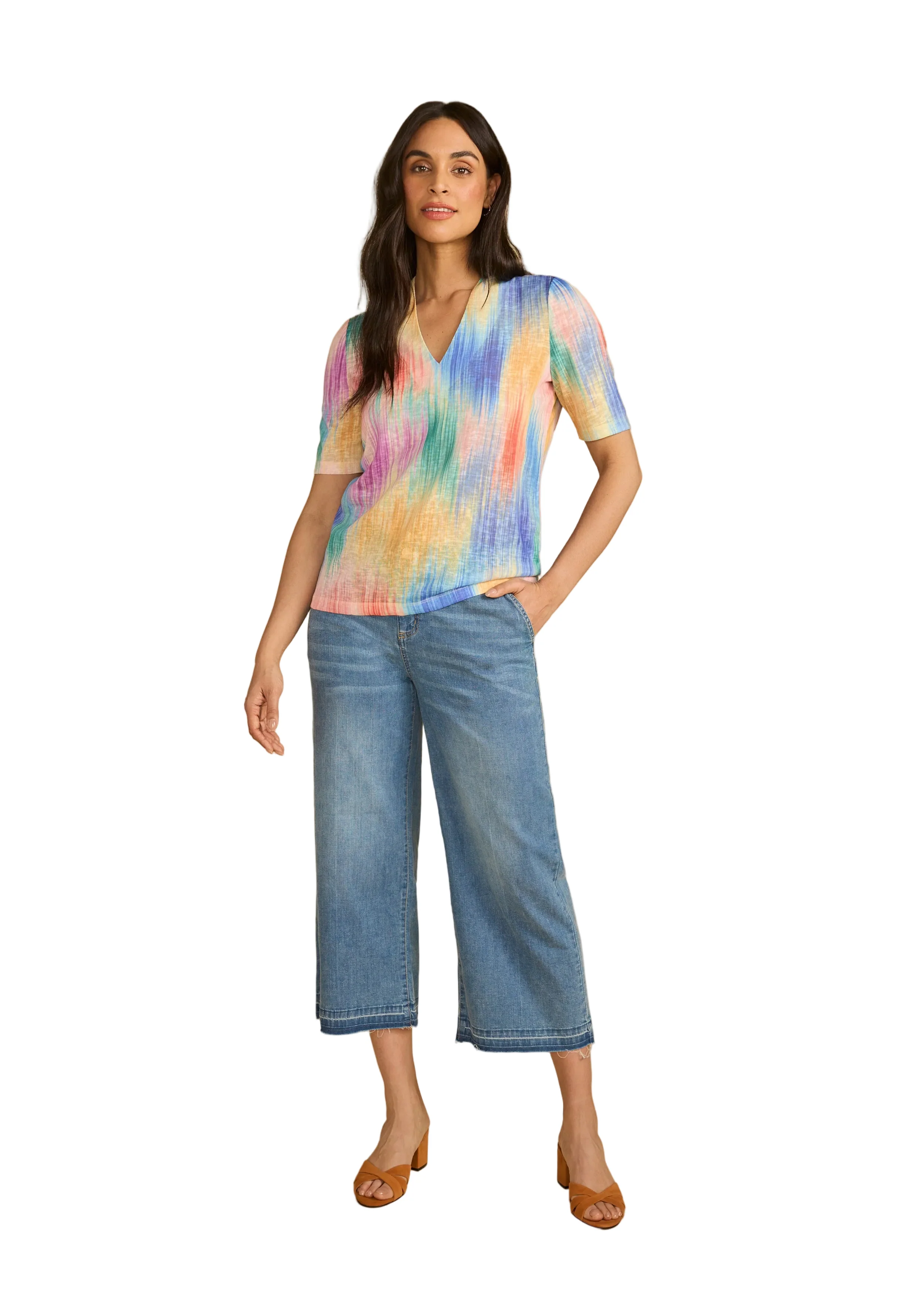 FDJ French Dressing V-neck Top(3396451)(Tropical Ikat) - Image 2