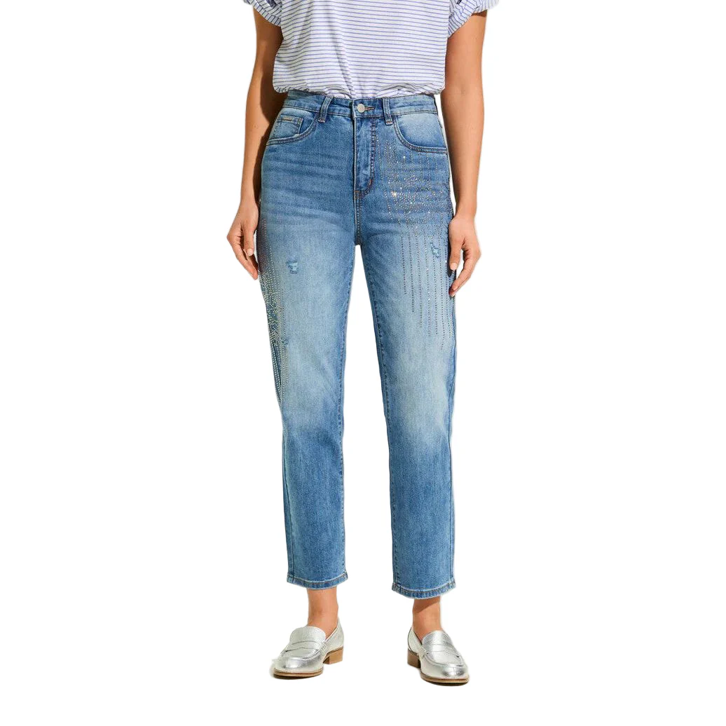 FDJ French Dressing Suzanne Bling Embellished Straight Ankle Jeans