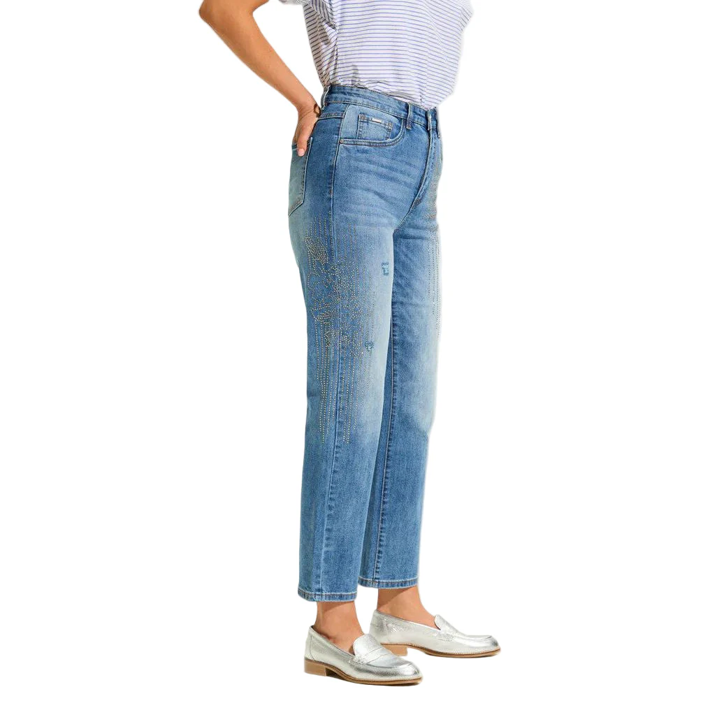 FDJ French Dressing Suzanne Bling Embellished Straight Ankle Jeans - Image 2
