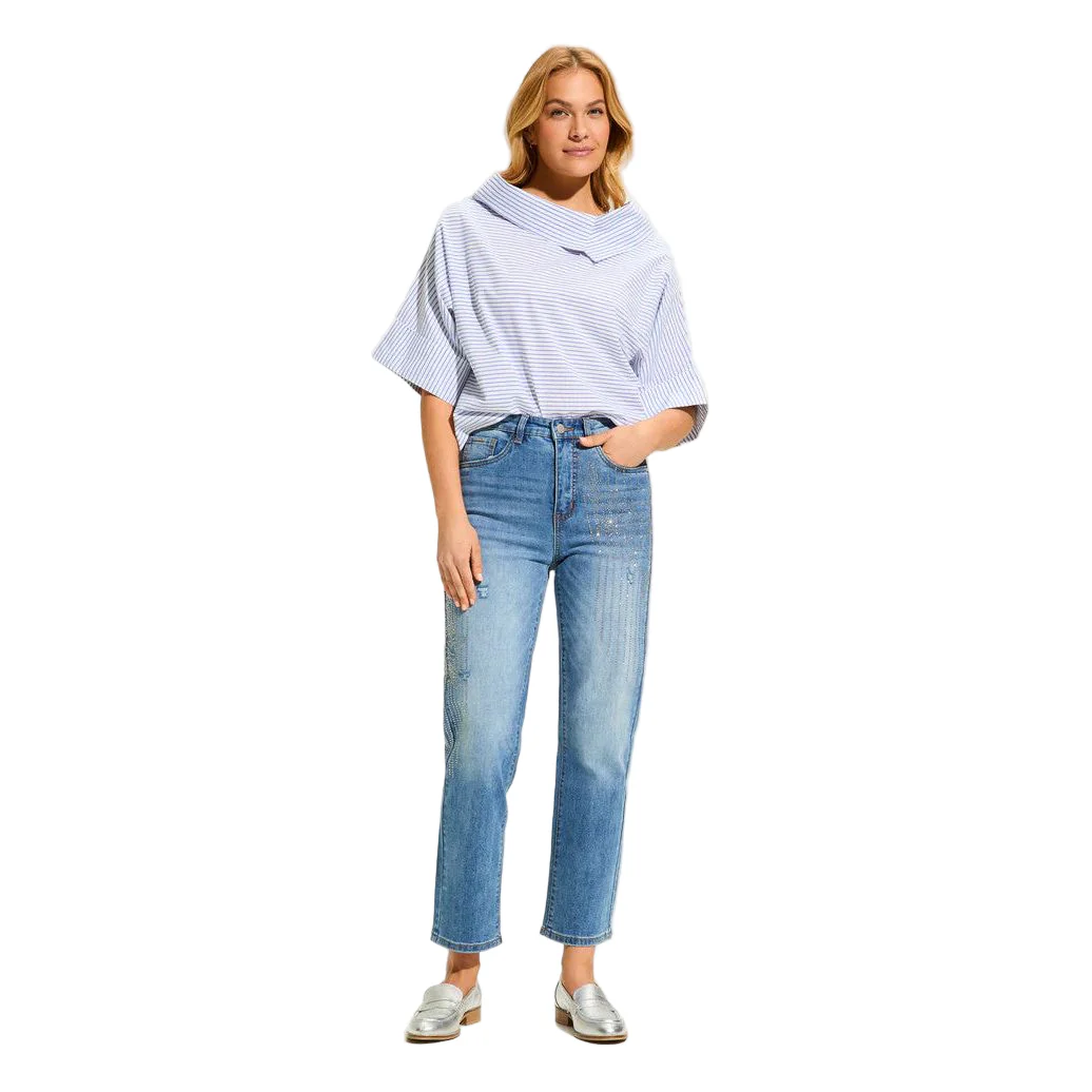 FDJ French Dressing Suzanne Bling Embellished Straight Ankle Jeans - Image 4