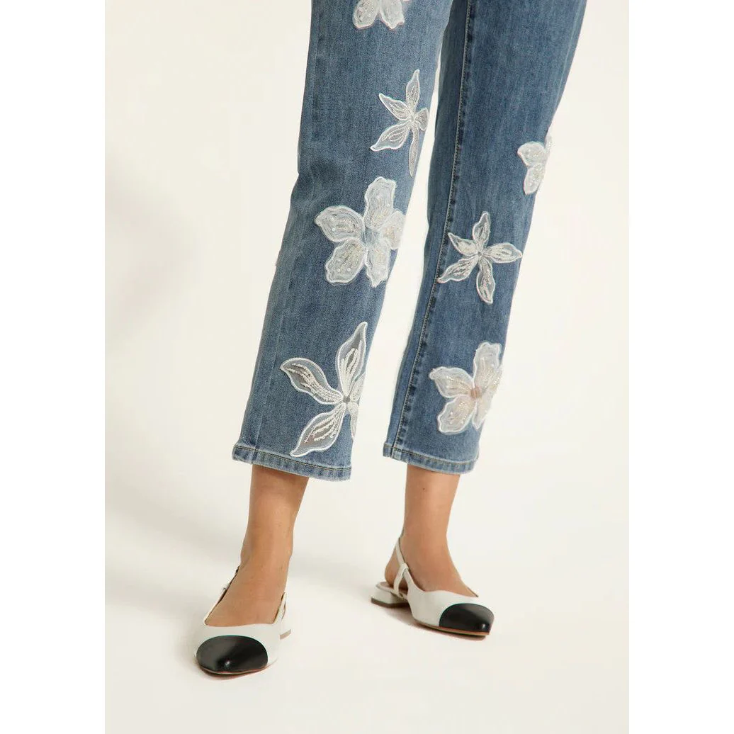 FDJ French Dressing Suzanne Floral Embroidery Pencil Crop Jean - Image 4