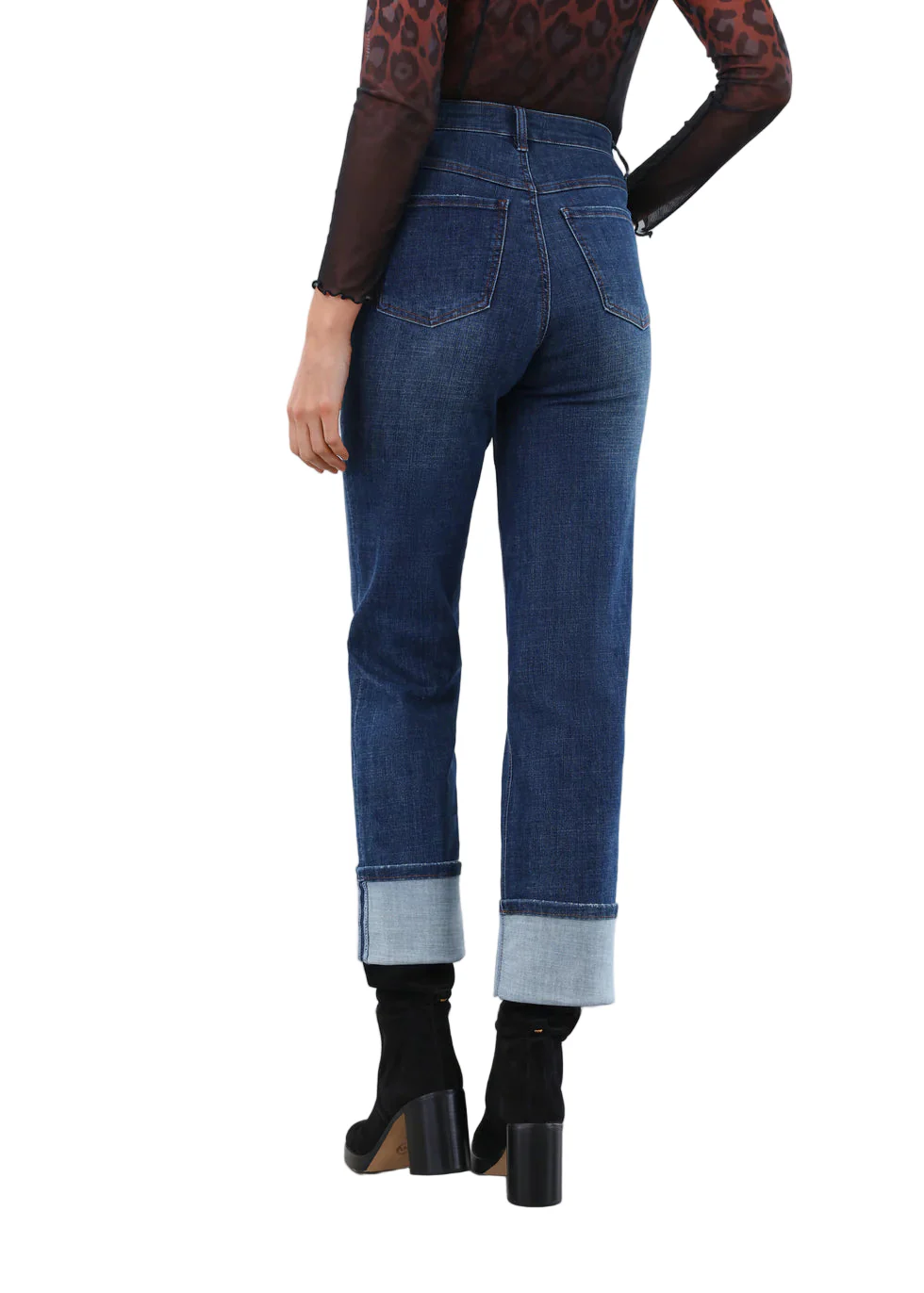 FDJ French Dressing Suzanne Straight Roll Cuff Ankle Jean (6897809)(Dark Blue) - Image 2