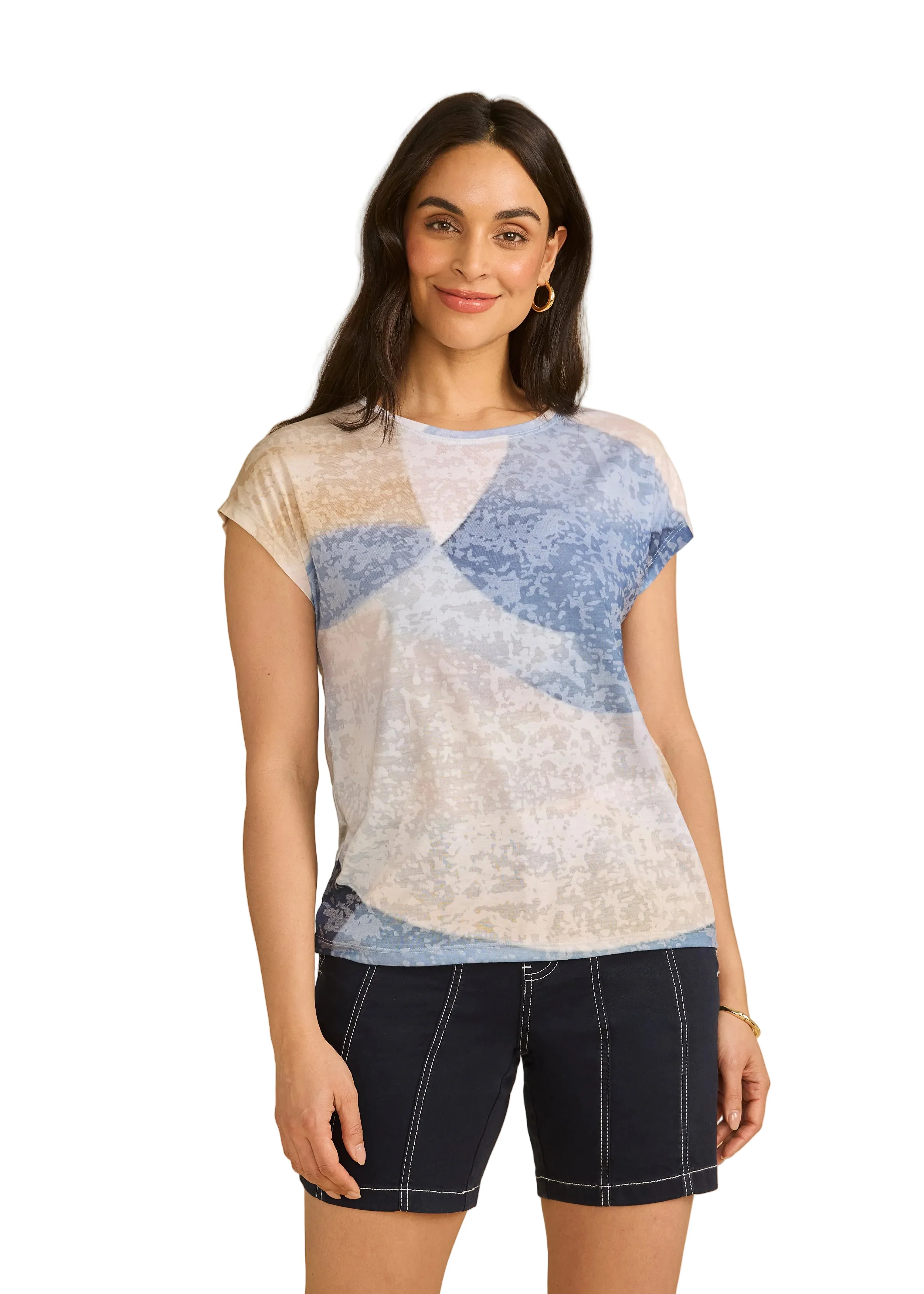 FDJ French Dressing Short Sleeve Round Neck Top (3582844)(Kona)