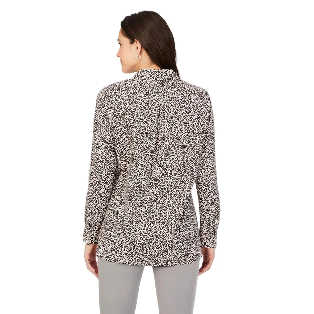 Foxcroft Journey Luxe Dark Chocolate Leopard Tunic - Image 3