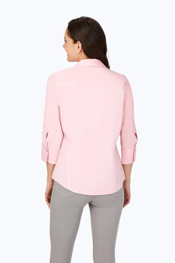 Foxcroft Paityn Essential Shirt (158998) (Chambray Pink) - Image 3
