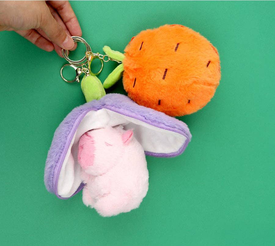 Fruit Zipper Capybara Plush Keyring (Random) - Image 3