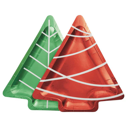 Gibson Holiday Foil Tree Dinner Paper Plates - Image 3