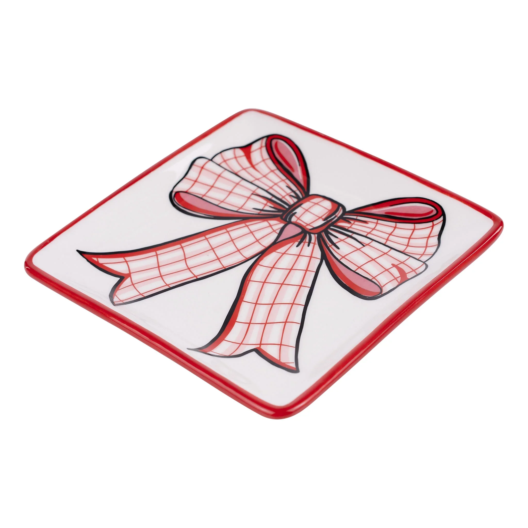 Glory Haus Red/Pink Bow Ceramic Trinket Tray - Image 2