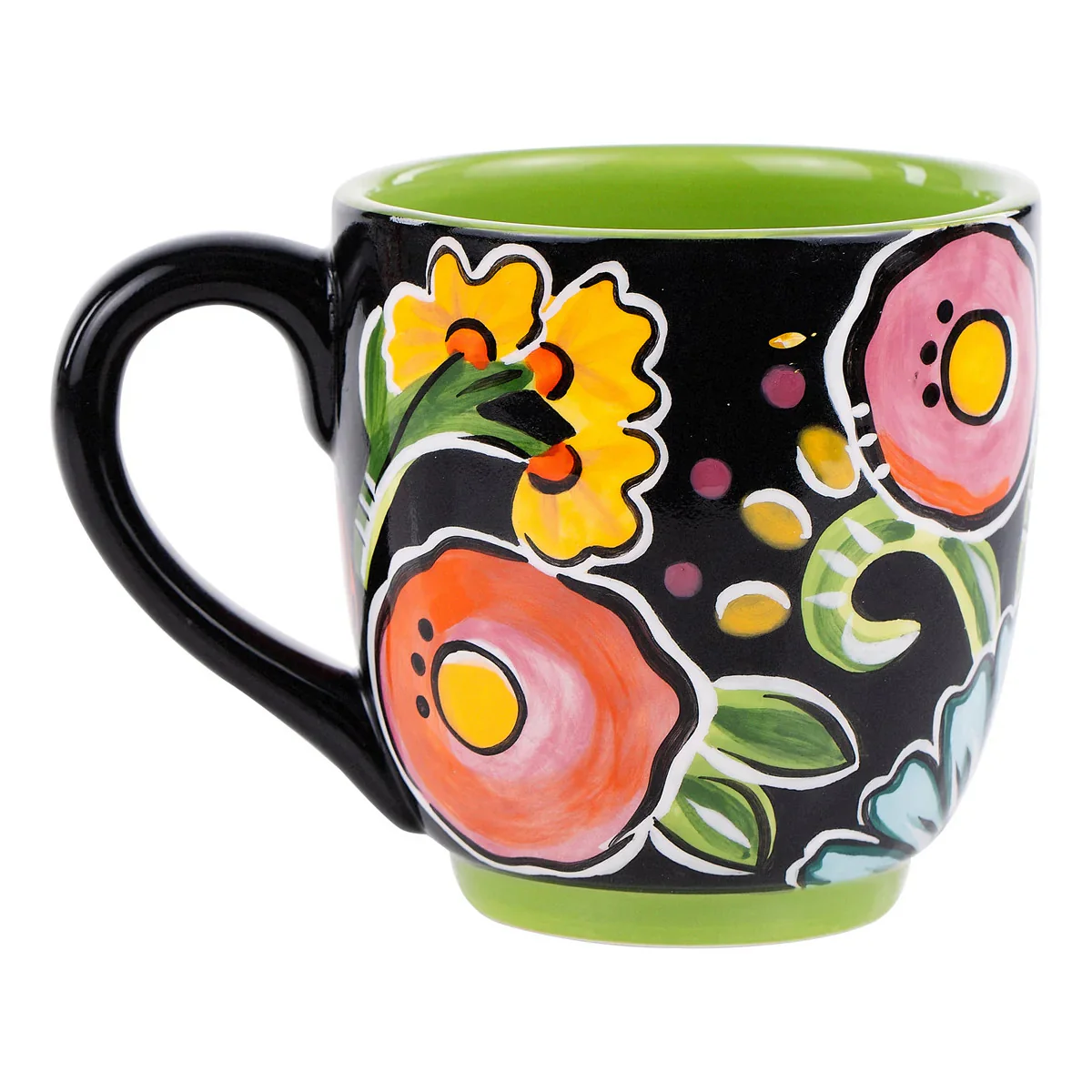 Glory Haus Black Floral Ceramic Mug - Image 2