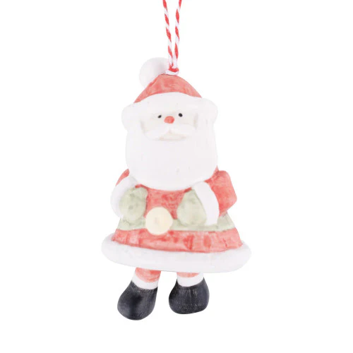 Glory Haus Ceramic Dangling Legs Jolly Santa Ornament - Image 2