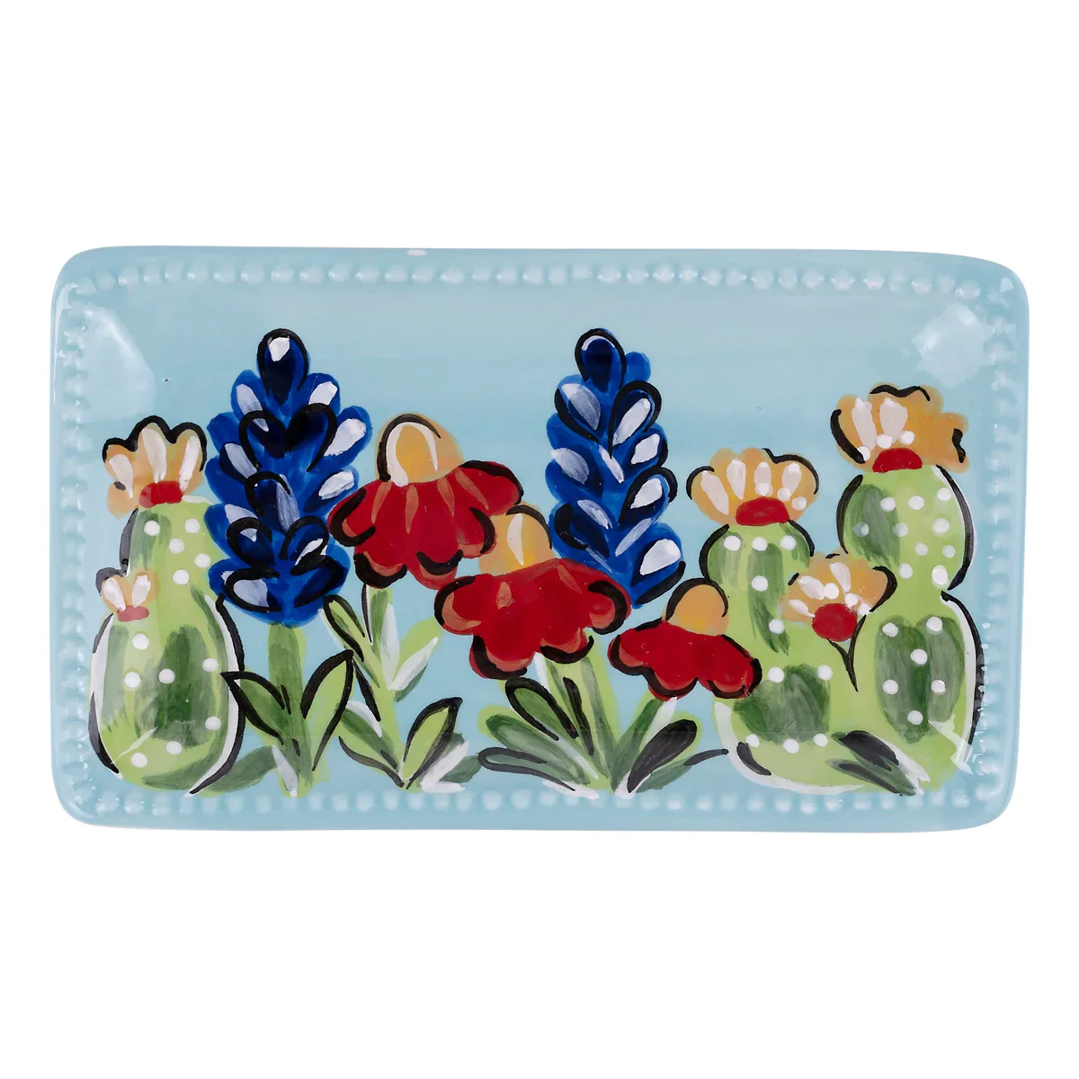 Glory Haus Ceramic Texas Wildflower Trinket Tray