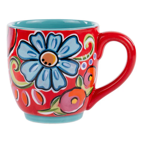 Glory Haus Red Floral Ceramic Mug - Image 2