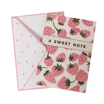 Graphique de France Pink Strawberries Boxed Cards - Image 3