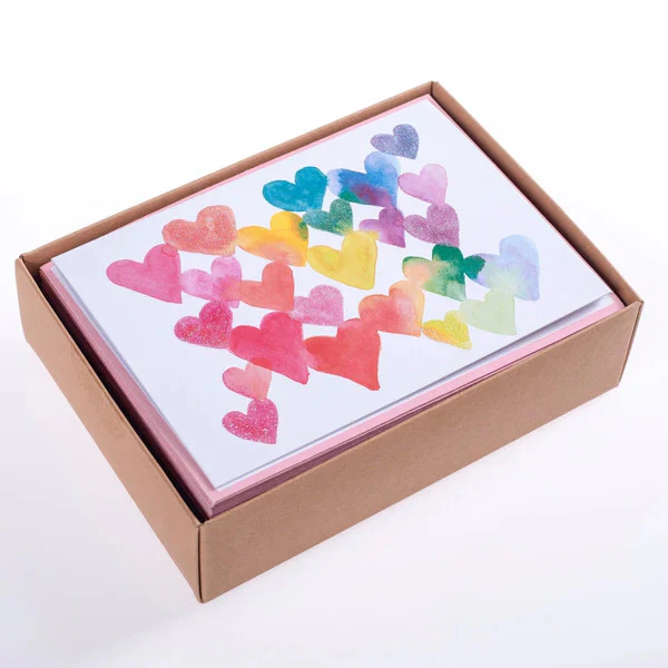 Graphique de France Rainbow Hearts Boxed Cards - Image 2