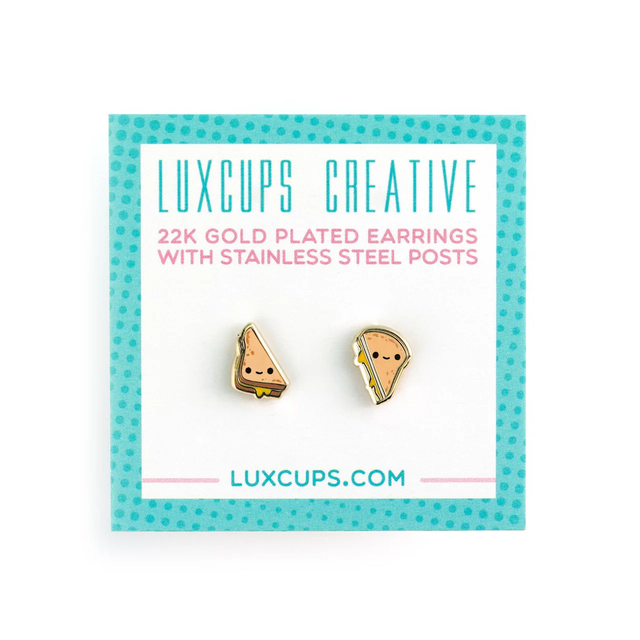Grilled Cheese Enamel Earrings (LUX E83) - Image 2