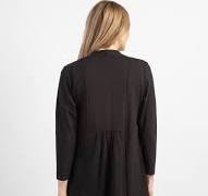 Habitat Core Travel Long Shirred Back Open Front Solid Black Cardigan Jacket - Image 2