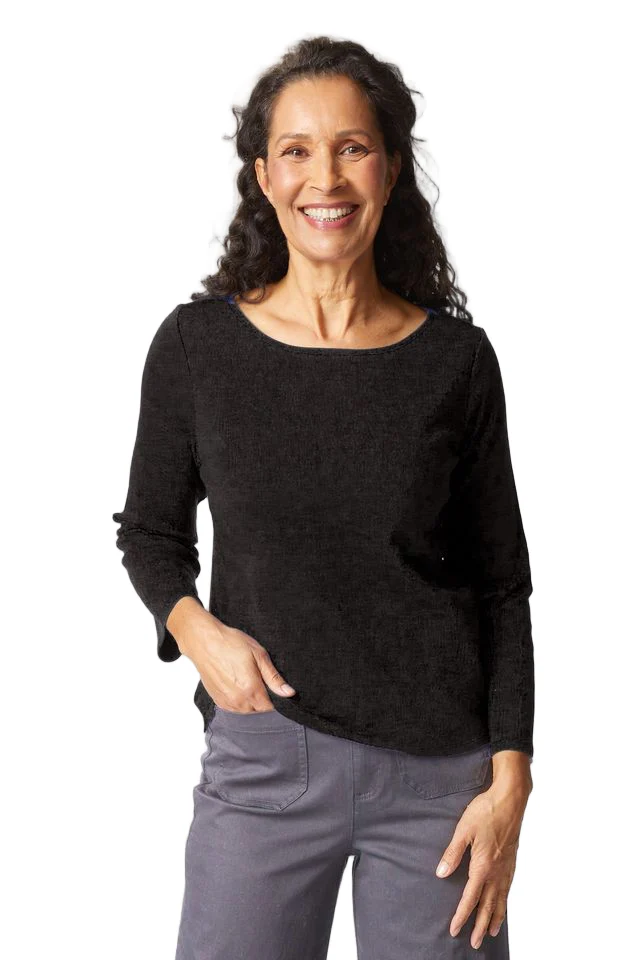 Habitat Cozy Rib Everyday Solid Black Tee (16411)