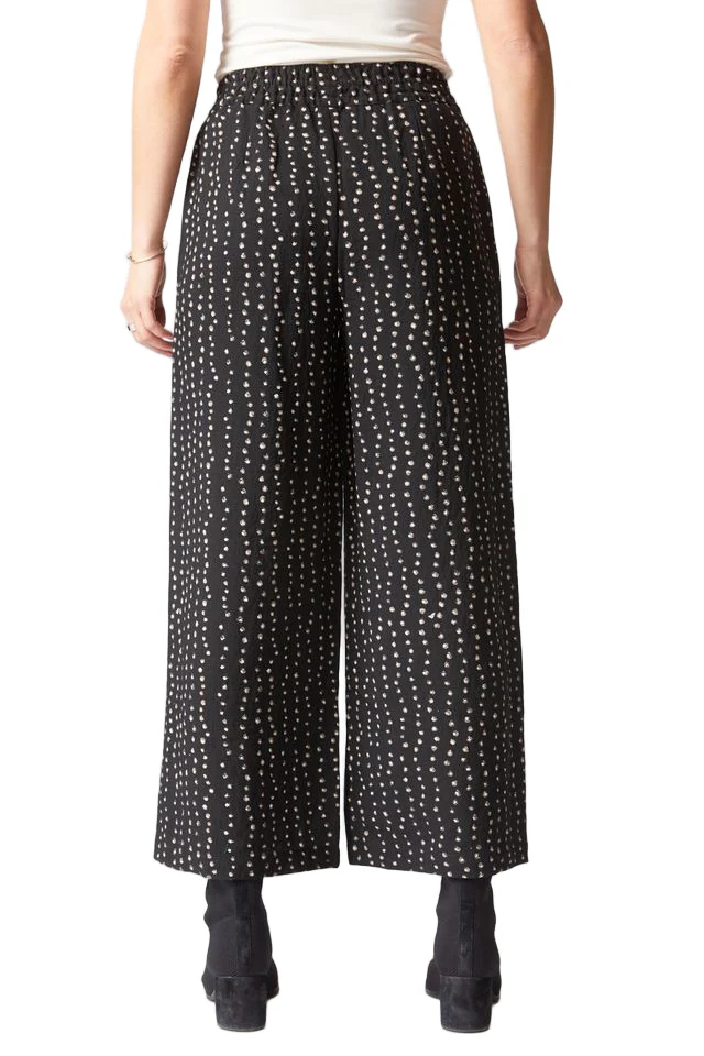 Habitat Express Dot Mix Wide Leg Solid Black Ankle Pant - Image 2