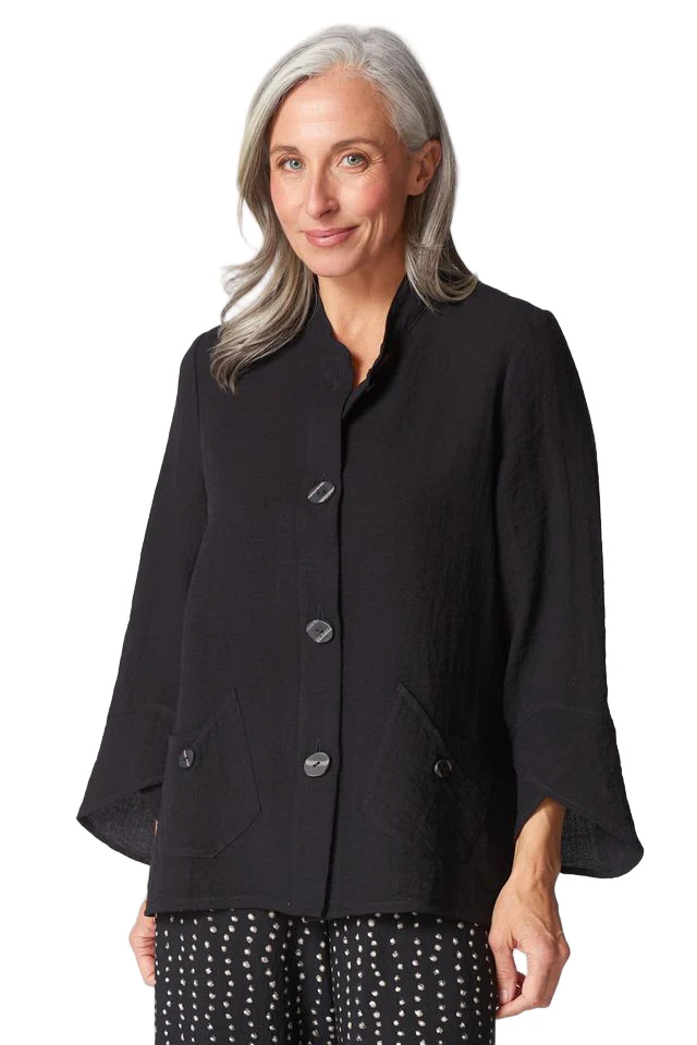 Habitat Express Tulip Sleeve Solid Black Jacket - Image 3