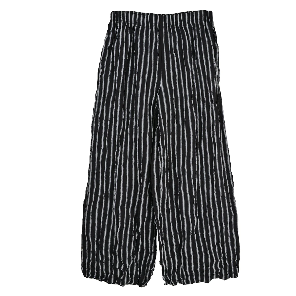Habitat Olivia Crinkle Crepe Stripe Flood Pant (114232) (Black/White) - Image 2