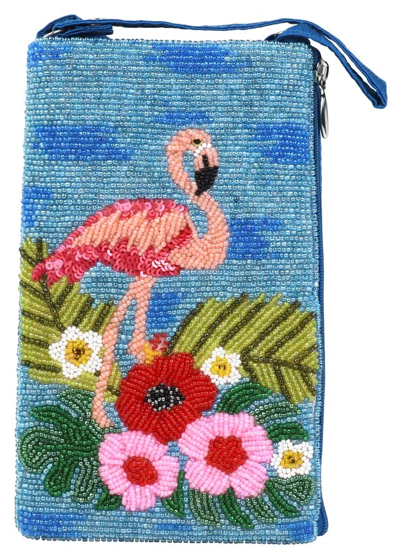 Hand Beaded Flamingo Follies Club Bag ( SHB729)(Turquoise)