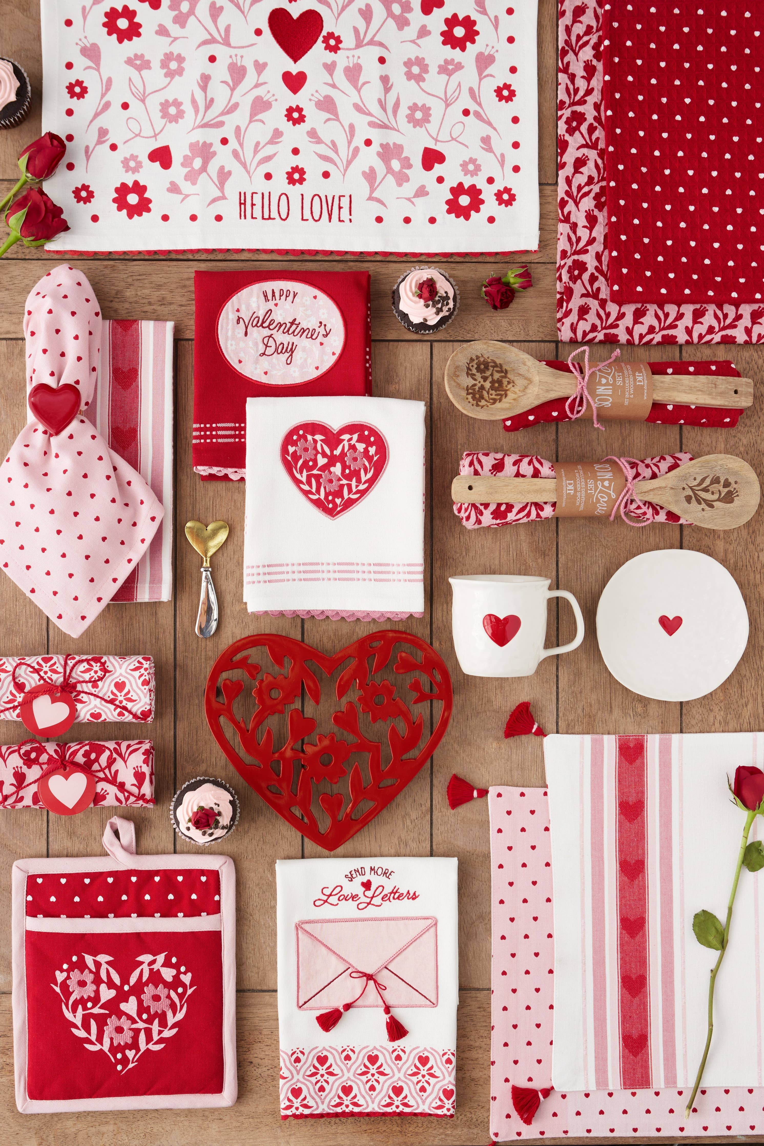 Happy Valentine's Day Embellished Dishtowel - Image 2