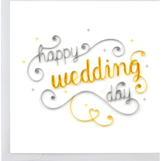 Quilling Card Happy Wedding Day Card (LV264)
