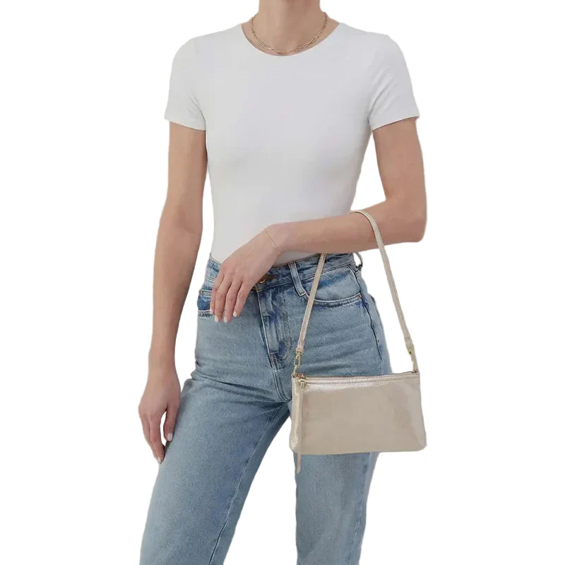 HOBO Darcy Polished Leather Crossbody (Sand Shimmer )(VI-35810SSHR) - Image 3