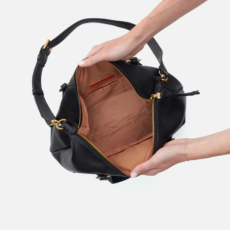 HOBO Harley Satchel Pebble Leather Satchel (Pebble Black ) - Image 2