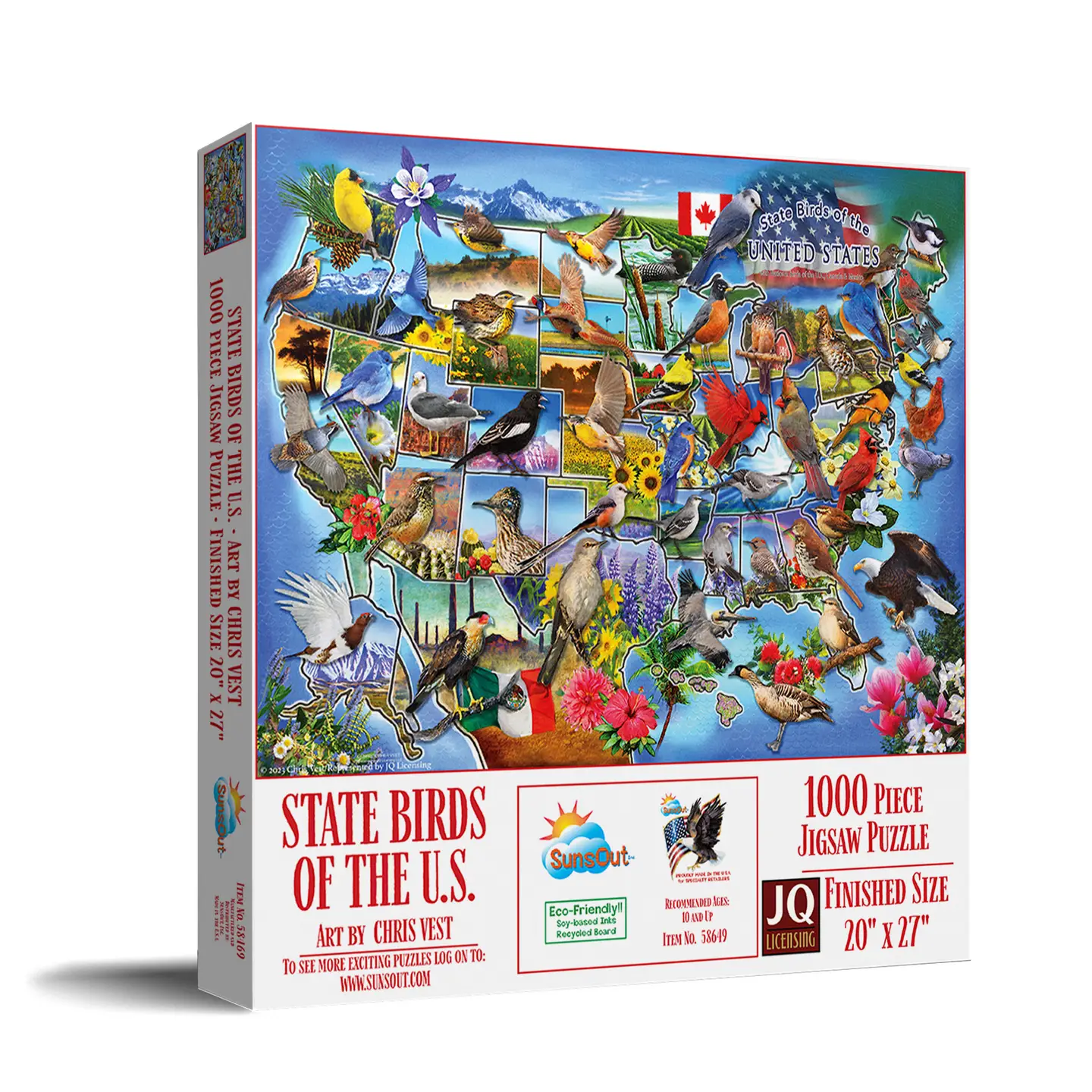 State Birds Of The U.S. 1000 Piece Jigsaw Puzzle (58649) - Image 2