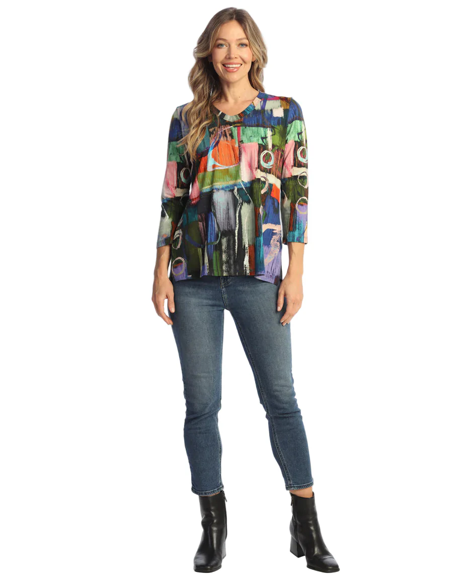 Jess & Jane Barcelona V-Neck Top (KS-1774) - Image 2