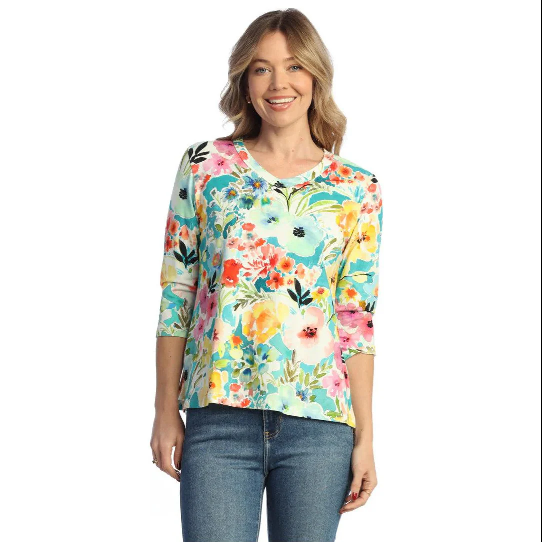 Jess & Jane Blooming V-Neck Top - Image 2
