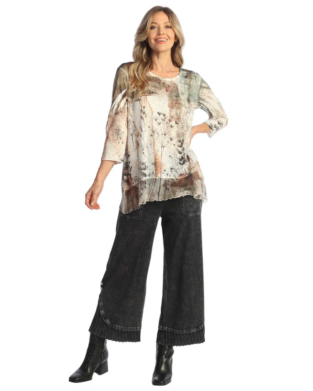 Jess & Jane Day Dream Chiffon Contrast Tunic (63-2137) - Image 2