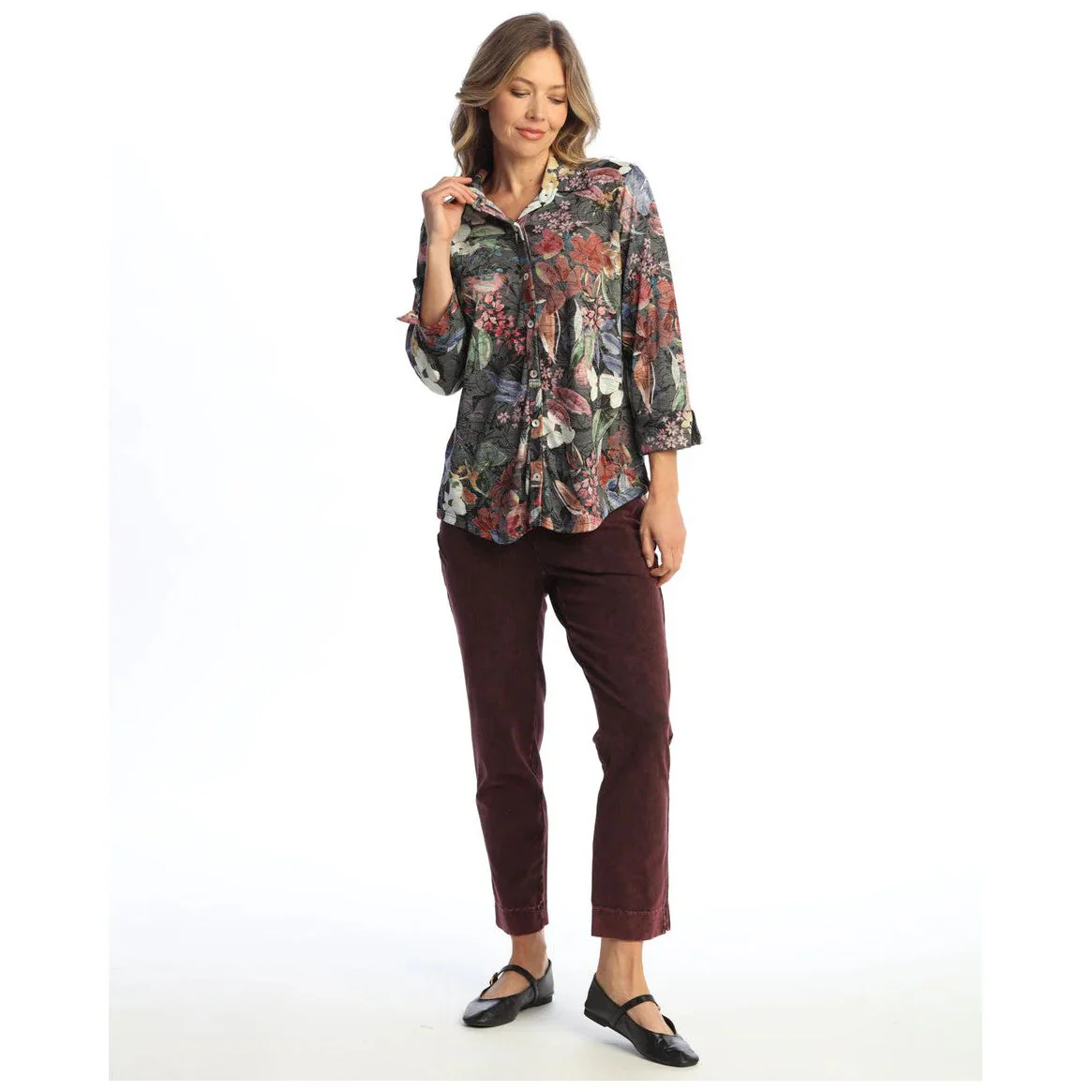 Jess & Jane Juliette Button Front Shirt (SG1-2141) - Image 2