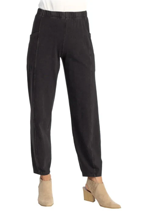 Jess & Jane Lantern Side Patch Pocket Knit Pants (Multiple Colors) (M100) - Image 2